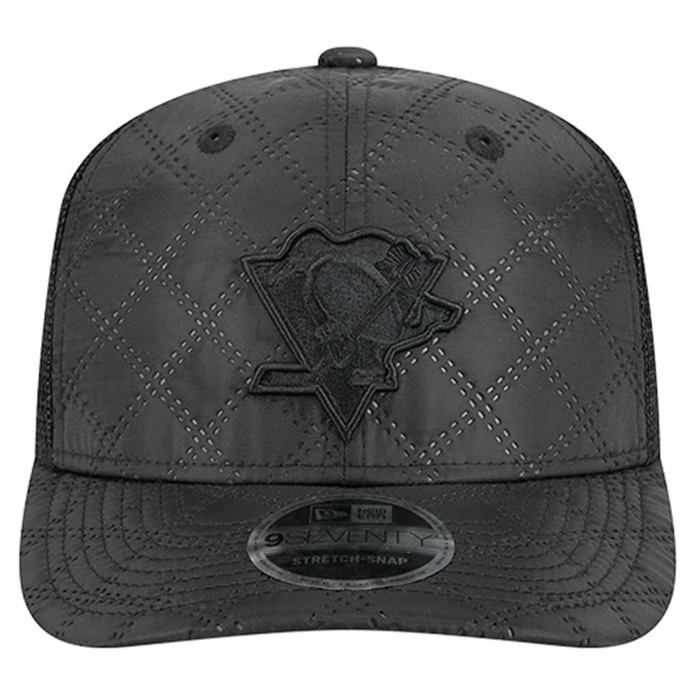Pittsburgh Penguins New Era Quilted Nylon 9SEVENTY Adjustable Trucker Hat - Black Hats