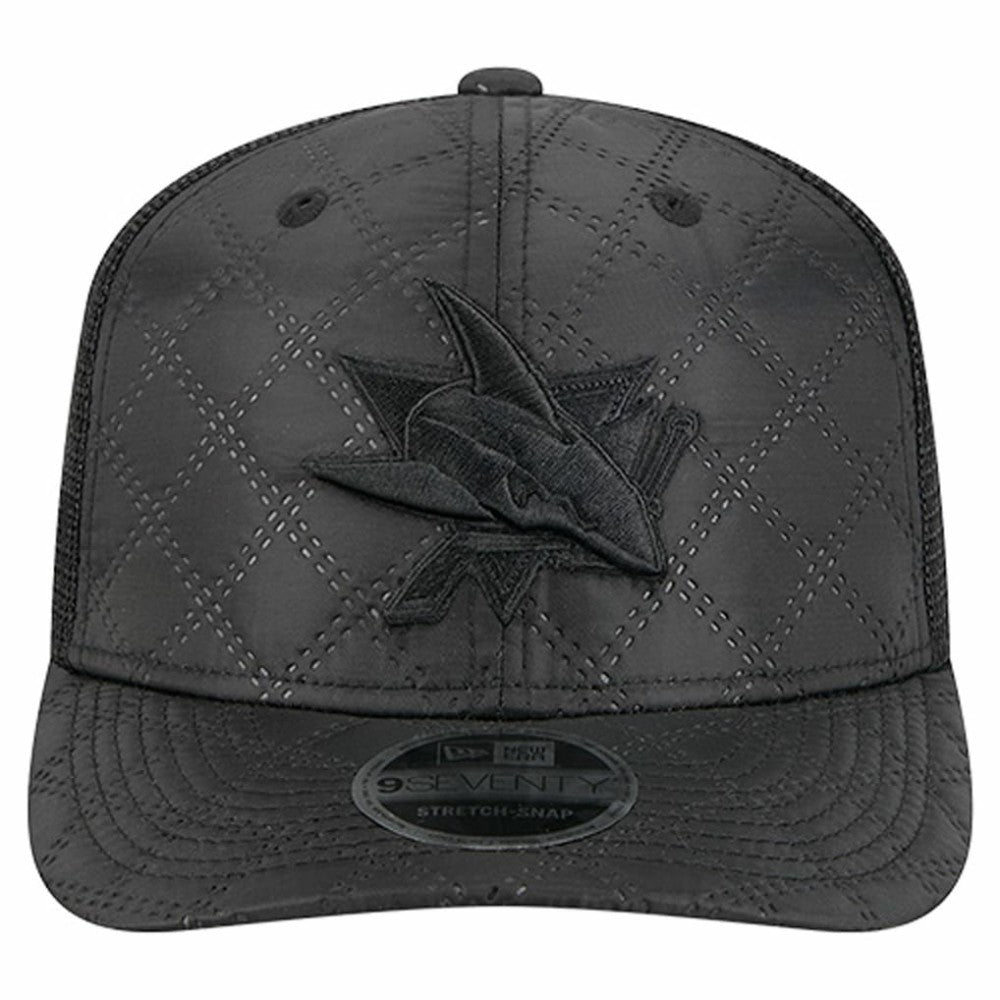 San Jose Sharks New Era Quilted Nylon 9SEVENTY Adjustable Trucker Hat - Black Hats