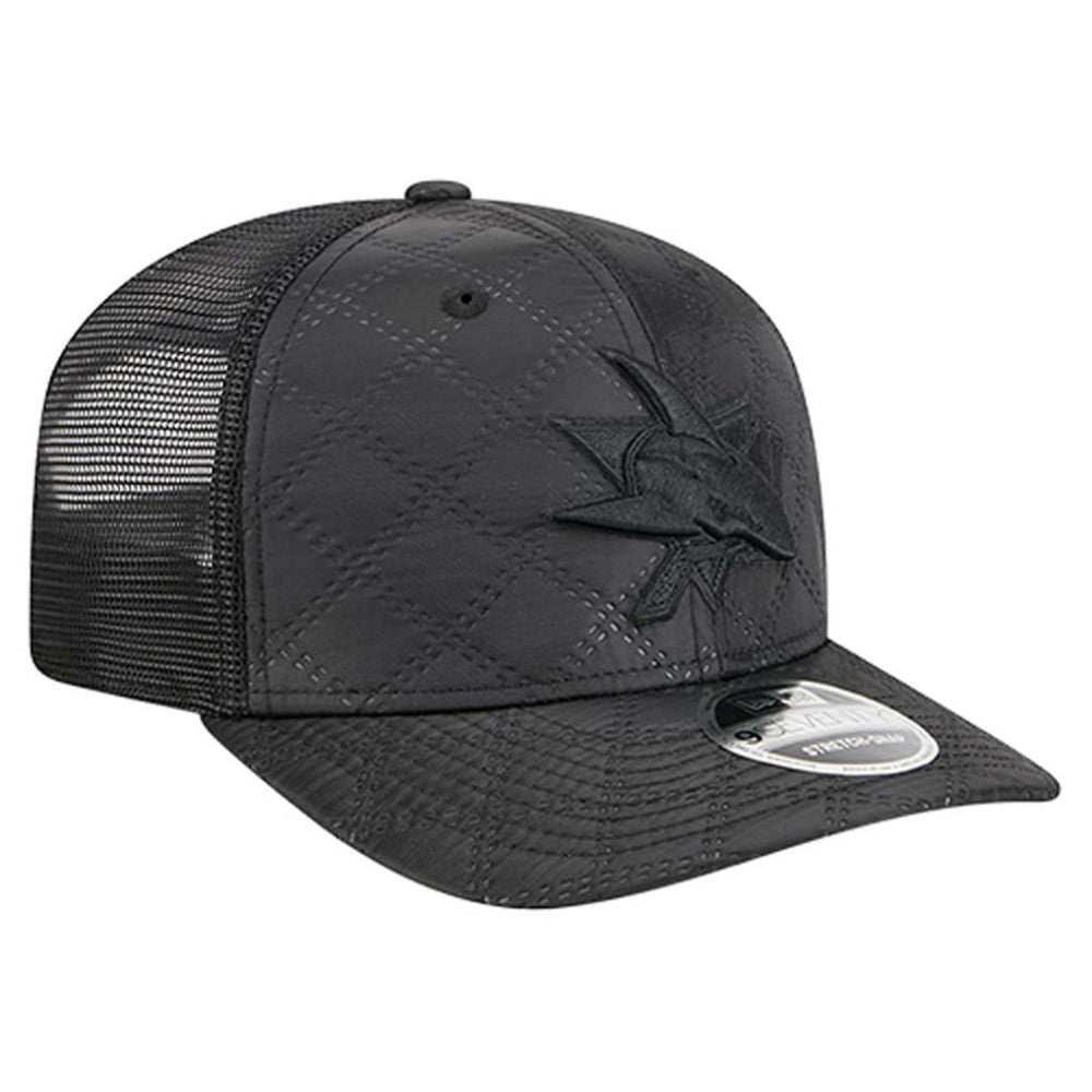 San Jose Sharks New Era Quilted Nylon 9SEVENTY Adjustable Trucker Hat - Black Hats