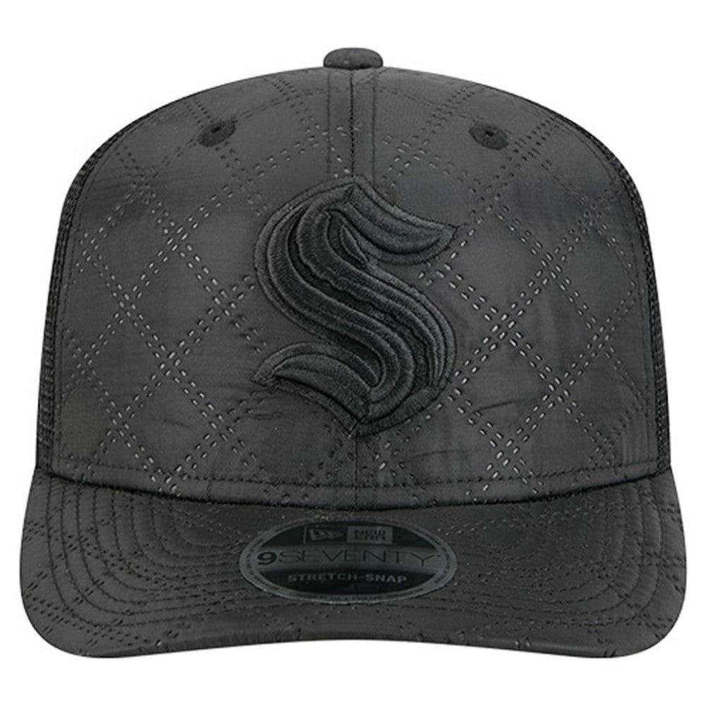 Seattle Kraken New Era Quilted Nylon 9SEVENTY Adjustable Trucker Hat - Black Hats
