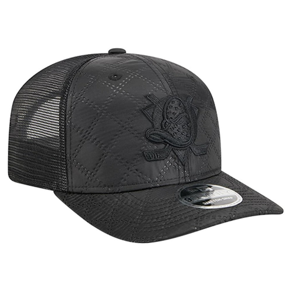Anaheim Ducks New Era Quilted Nylon 9SEVENTY Adjustable Trucker Hat - Black Hats