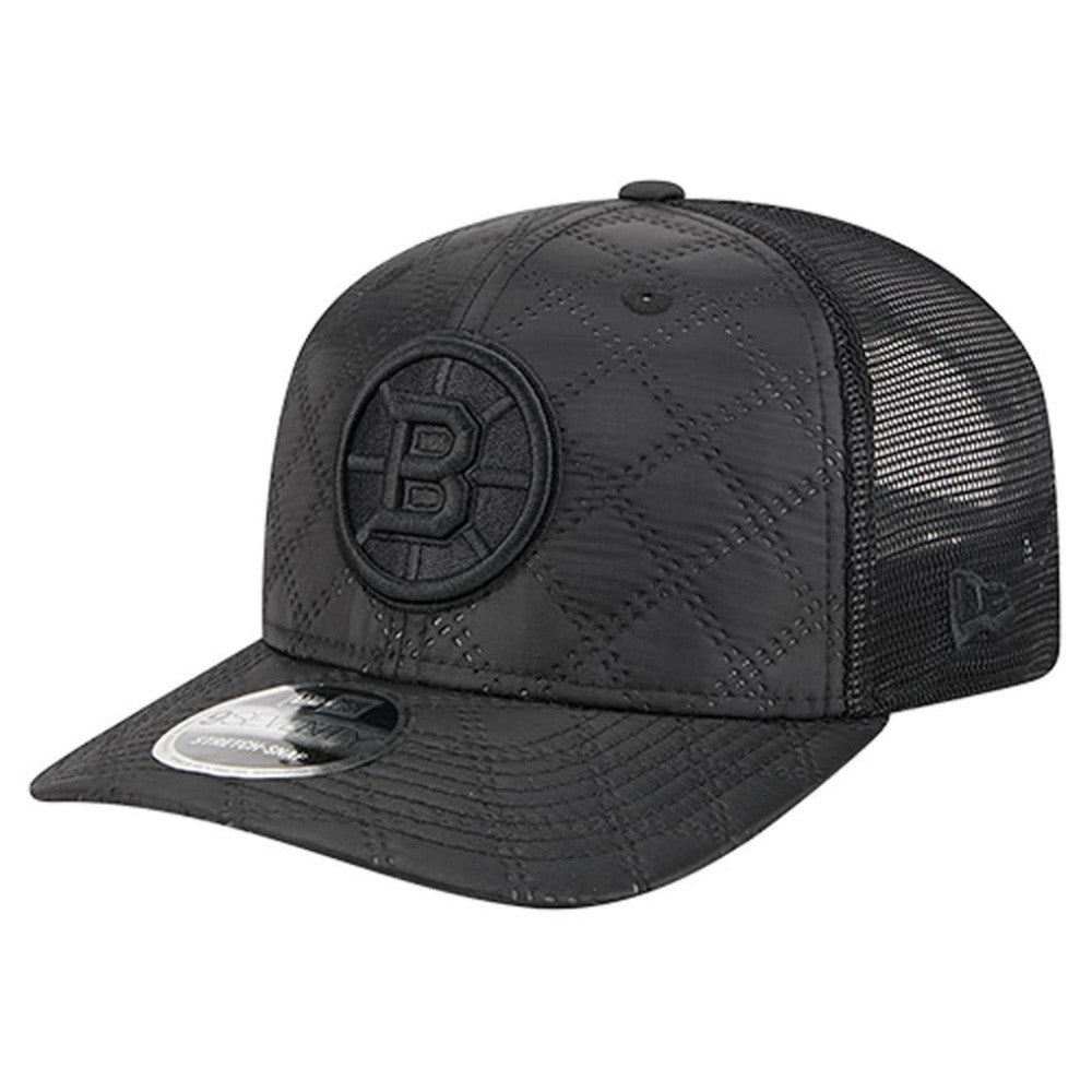 Boston Bruins New Era Quilted Nylon 9SEVENTY Adjustable Trucker Hat - Black Hats