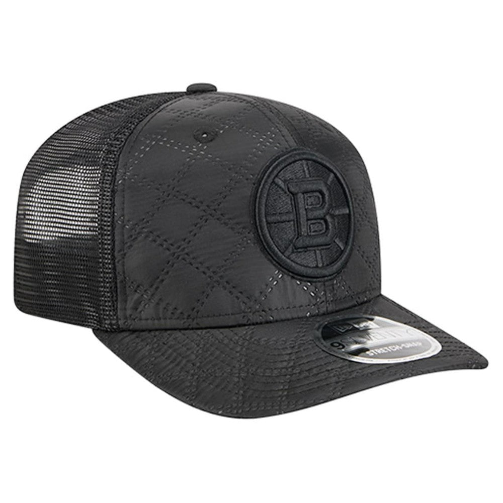 Boston Bruins New Era Quilted Nylon 9SEVENTY Adjustable Trucker Hat - Black Hats