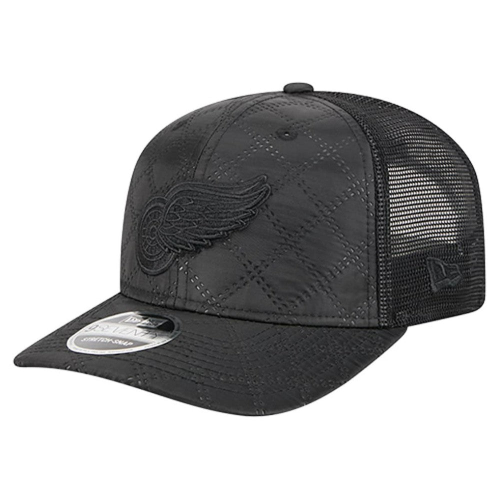Detroit Red Wings New Era Quilted Nylon 9SEVENTY Adjustable Trucker Hat - Black Hats
