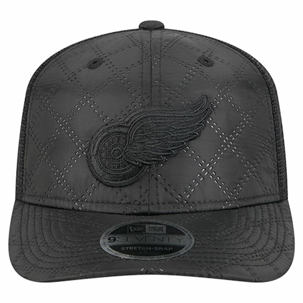 Detroit Red Wings New Era Quilted Nylon 9SEVENTY Adjustable Trucker Hat - Black Hats