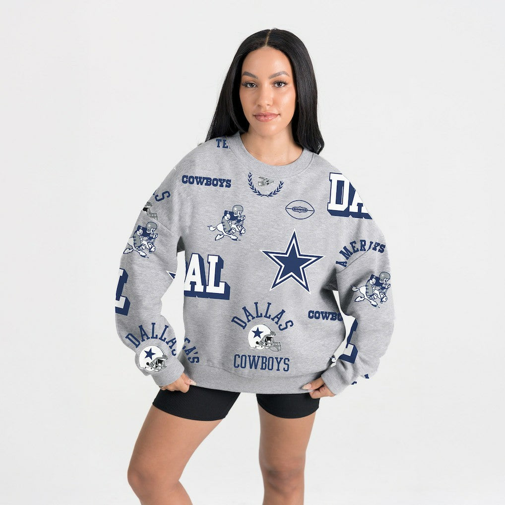 Dallas Cowboys Gameday Couture Women's Always On Repeat Fleece Sweatshirt - Heather Gray outlet