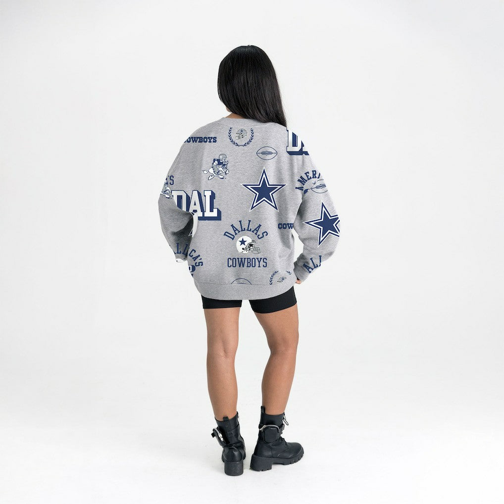 Dallas Cowboys Gameday Couture Women's Always On Repeat Fleece Sweatshirt - Heather Gray outlet