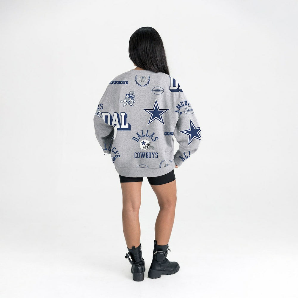 Dallas Cowboys Gameday Couture Women's Always On Repeat Fleece Sweatshirt - Heather Gray outlet