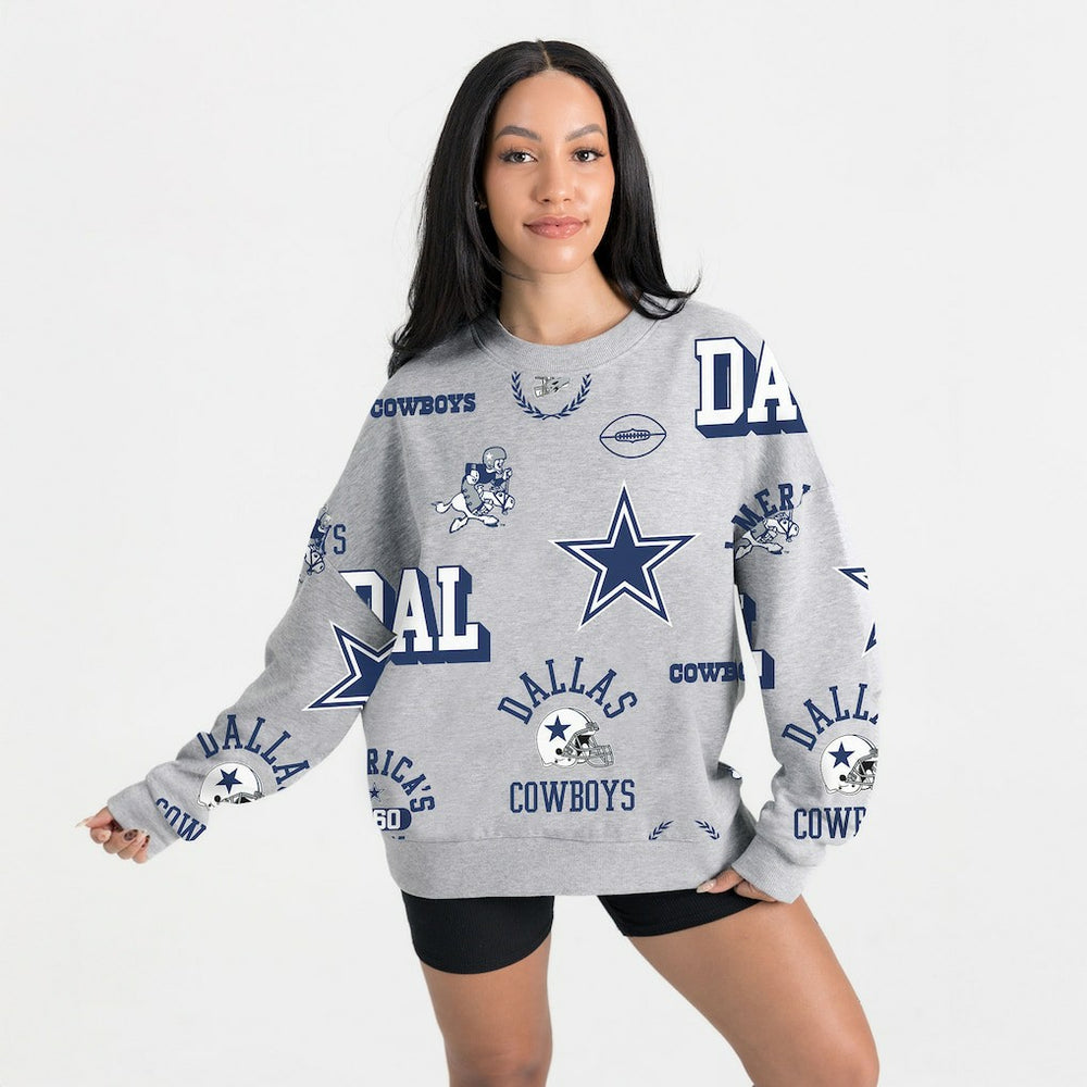 Dallas Cowboys Gameday Couture Women's Always On Repeat Fleece Sweatshirt - Heather Gray outlet