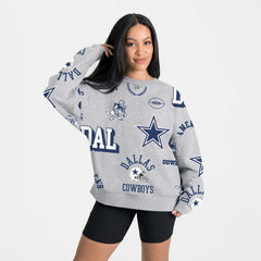 Dallas Cowboys Gameday Couture Women's Always On Repeat Fleece Sweatshirt - Heather Gray outlet