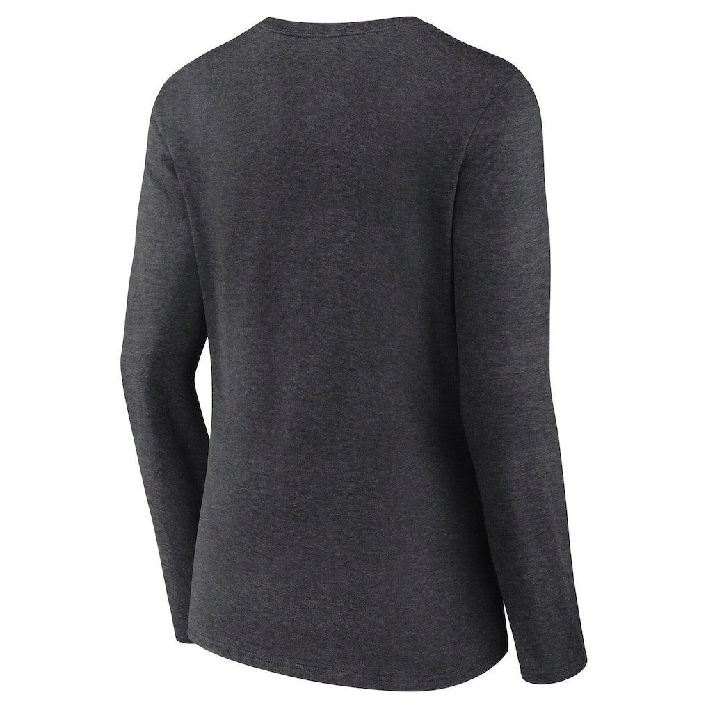 Philadelphia Eagles Women's Super Bowl LIX Quick Pass Long Sleeve V-Neck T-Shirt - Heather Charcoal outlet