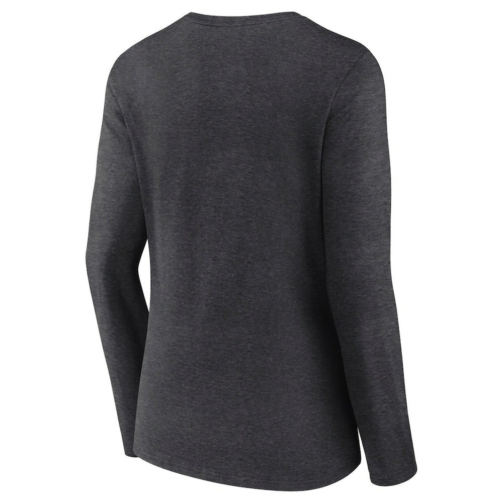 Philadelphia Eagles Women's Super Bowl LIX Quick Pass Long Sleeve V-Neck T-Shirt - Heather Charcoal outlet