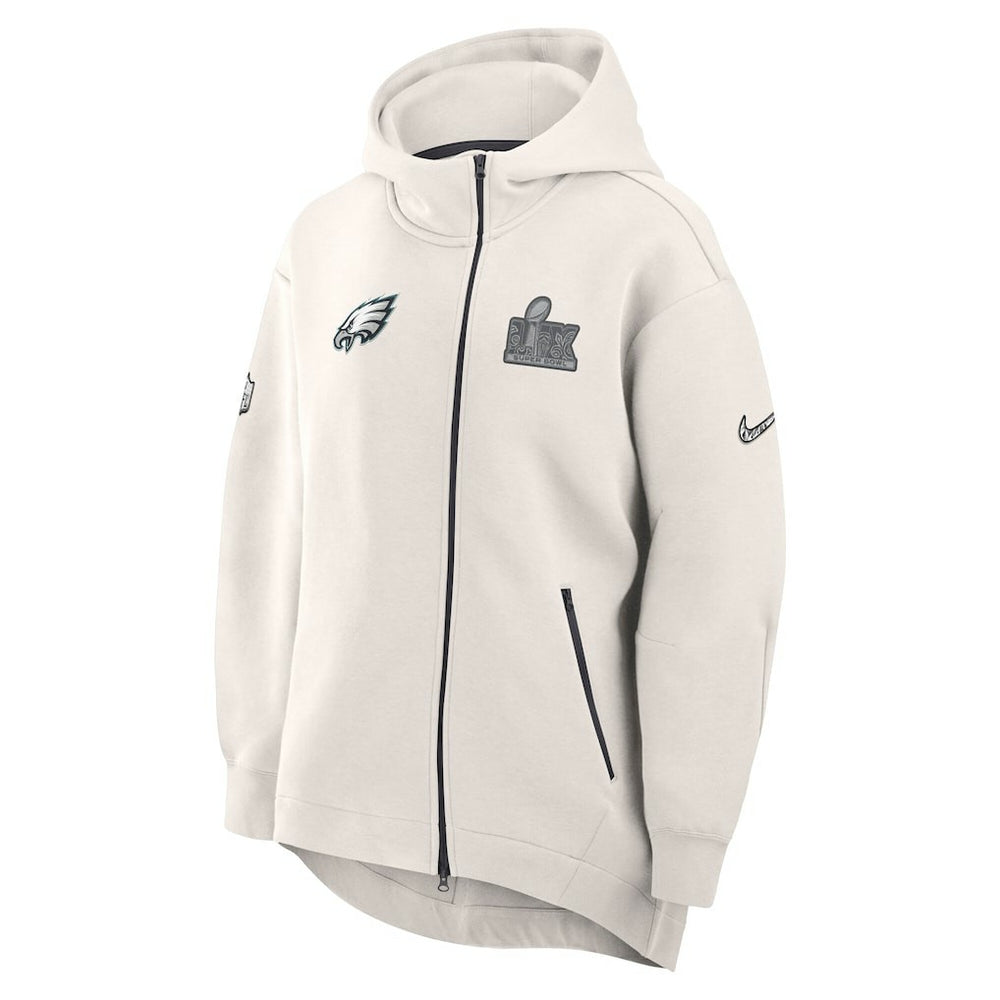 Philadelphia Eagles Women's Super Bowl LIX Opening Night Tech Fleece Full-Zip Hoodie - Cream cheap