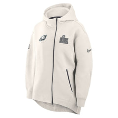 Philadelphia Eagles Women's Super Bowl LIX Opening Night Tech Fleece Full-Zip Hoodie - Cream cheap