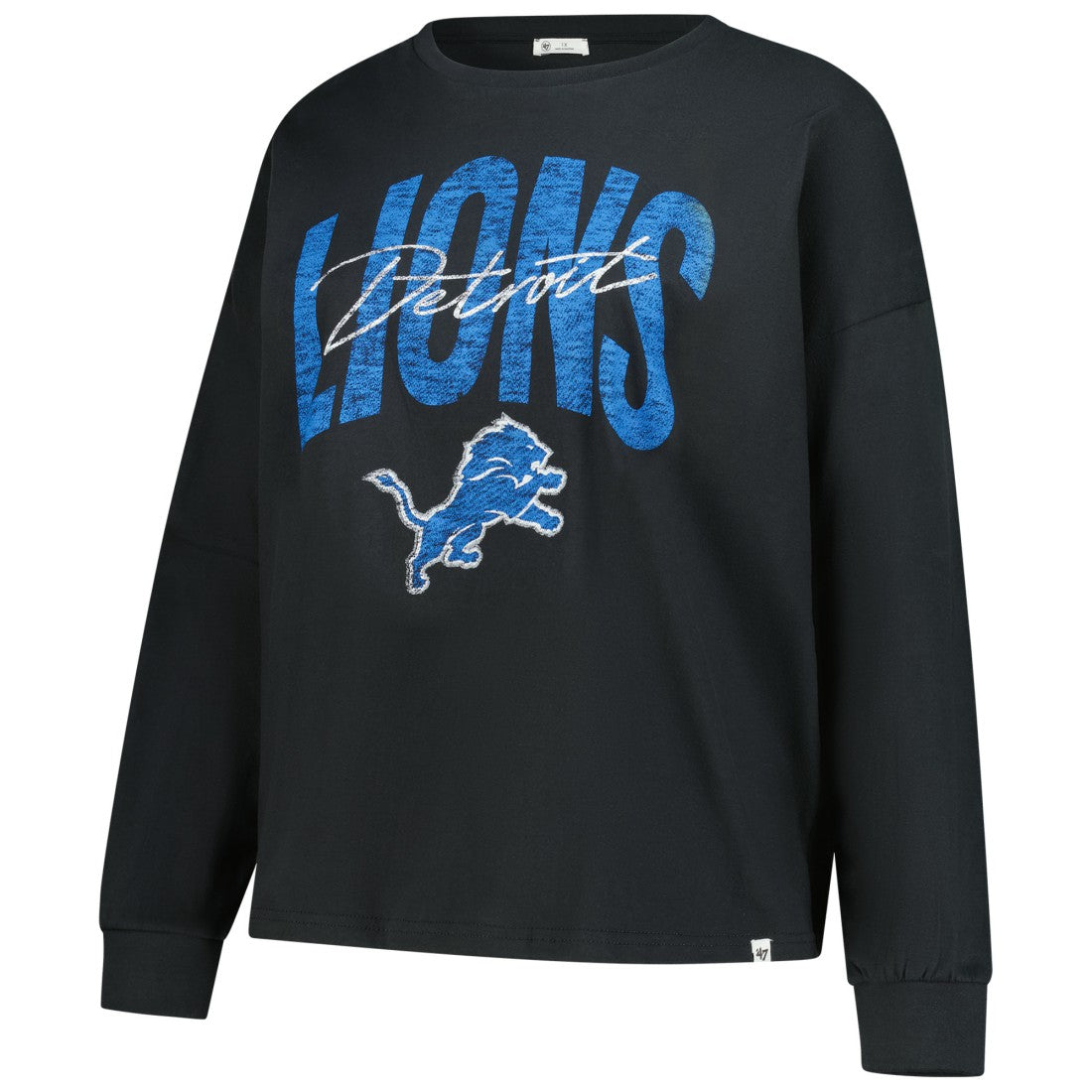Detroit Lions '47 Women's Plus Size Muse Sydney Long Sleeve T-Shirt - Black sale