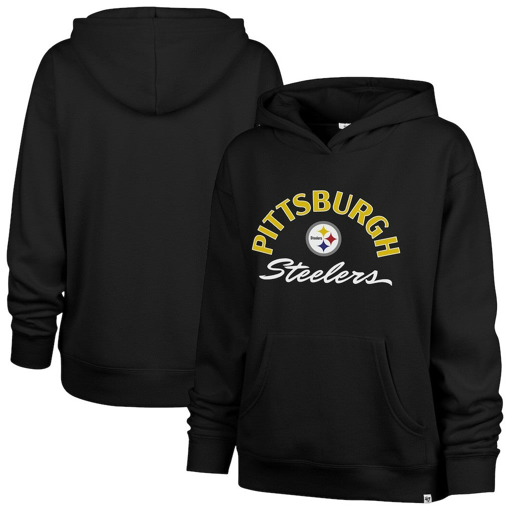 Pittsburgh Steelers '47 Women's Plus Size Whirlwind Naomi Hoodie - Black cheap