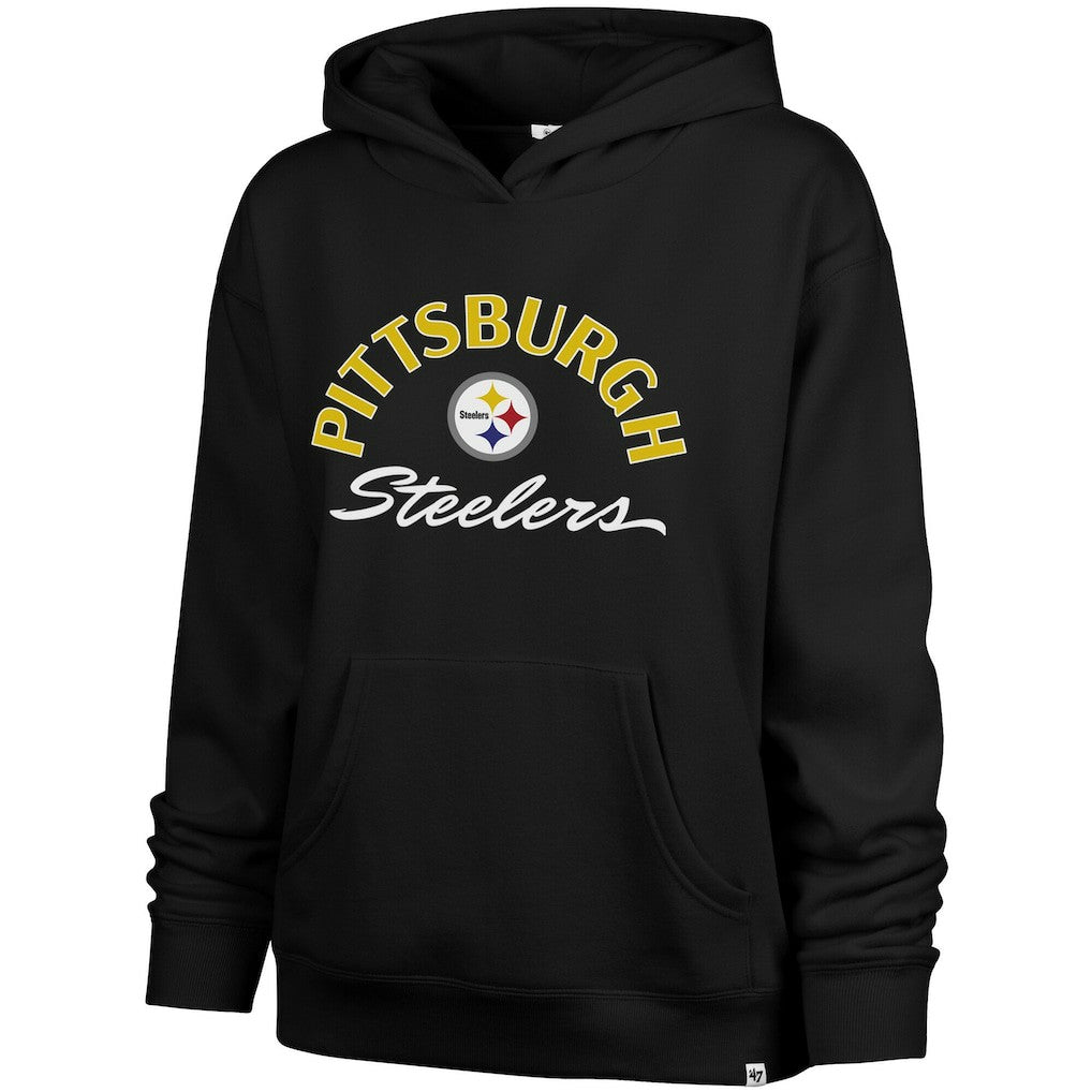 Pittsburgh Steelers '47 Women's Plus Size Whirlwind Naomi Hoodie - Black cheap