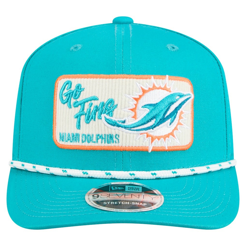 Miami Dolphins New Era Chant 9SEVENTY Stretch-Snap Hat - Aqua cheap