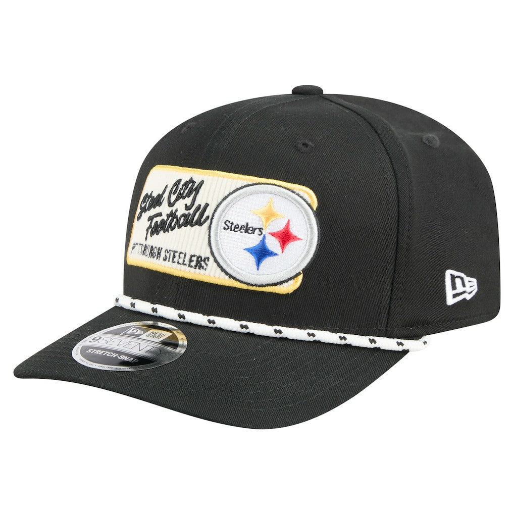 Pittsburgh Steelers New Era Chant 9SEVENTY Stretch-Snap Hat - Black online