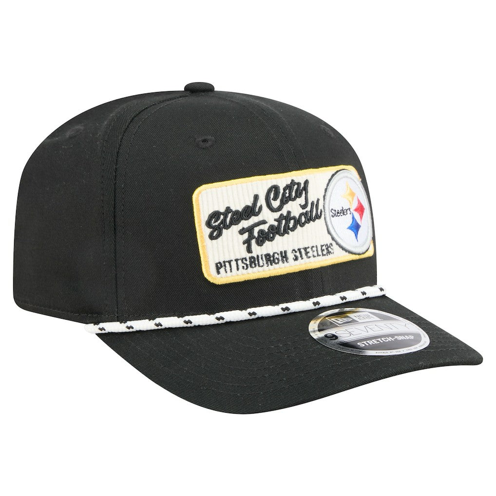 Pittsburgh Steelers New Era Chant 9SEVENTY Stretch-Snap Hat - Black online