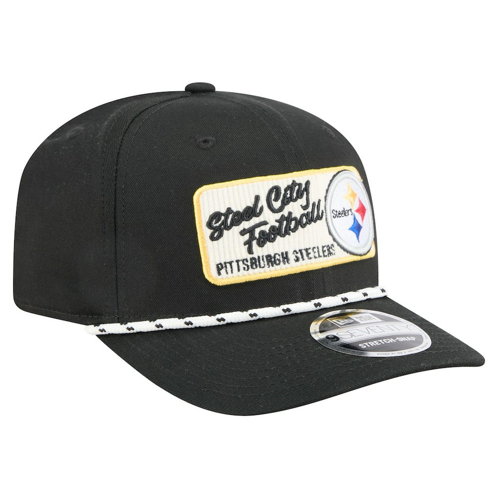 Pittsburgh Steelers New Era Chant 9SEVENTY Stretch-Snap Hat - Black online