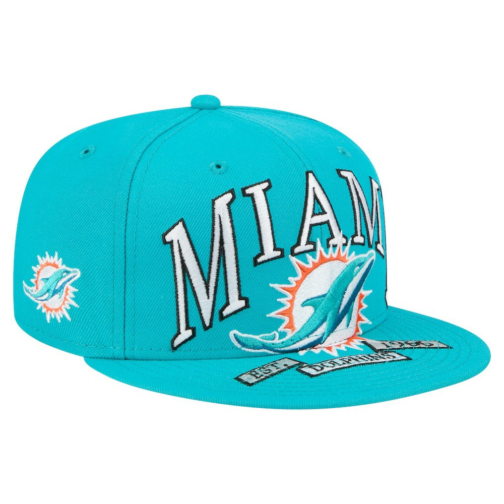 Miami Dolphins New Era Oversized 59FIFTY Fitted Hat - Aqua outlet