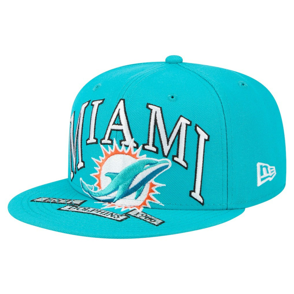 Miami Dolphins New Era Oversized 59FIFTY Fitted Hat - Aqua outlet