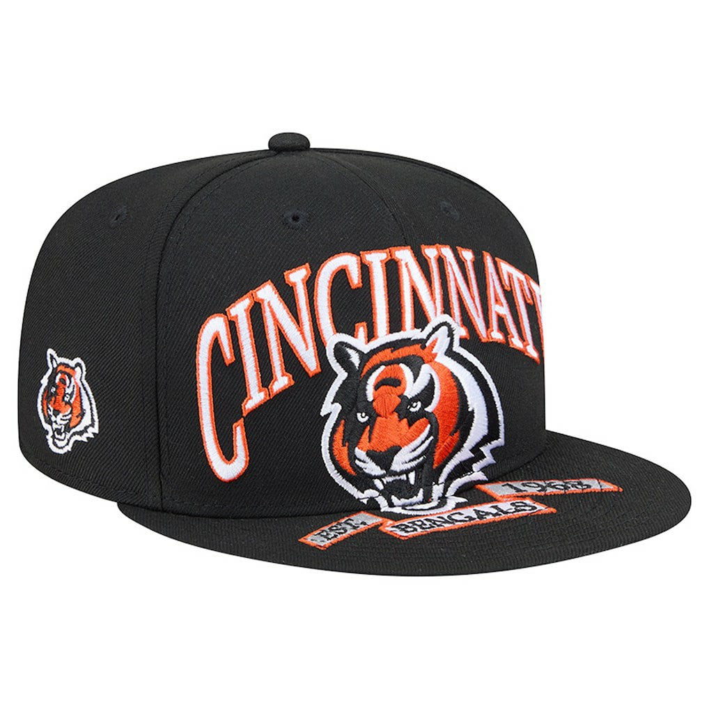 Cincinnati Bengals New Era Head Oversized 59FIFTY Fitted Hat - Black cheap