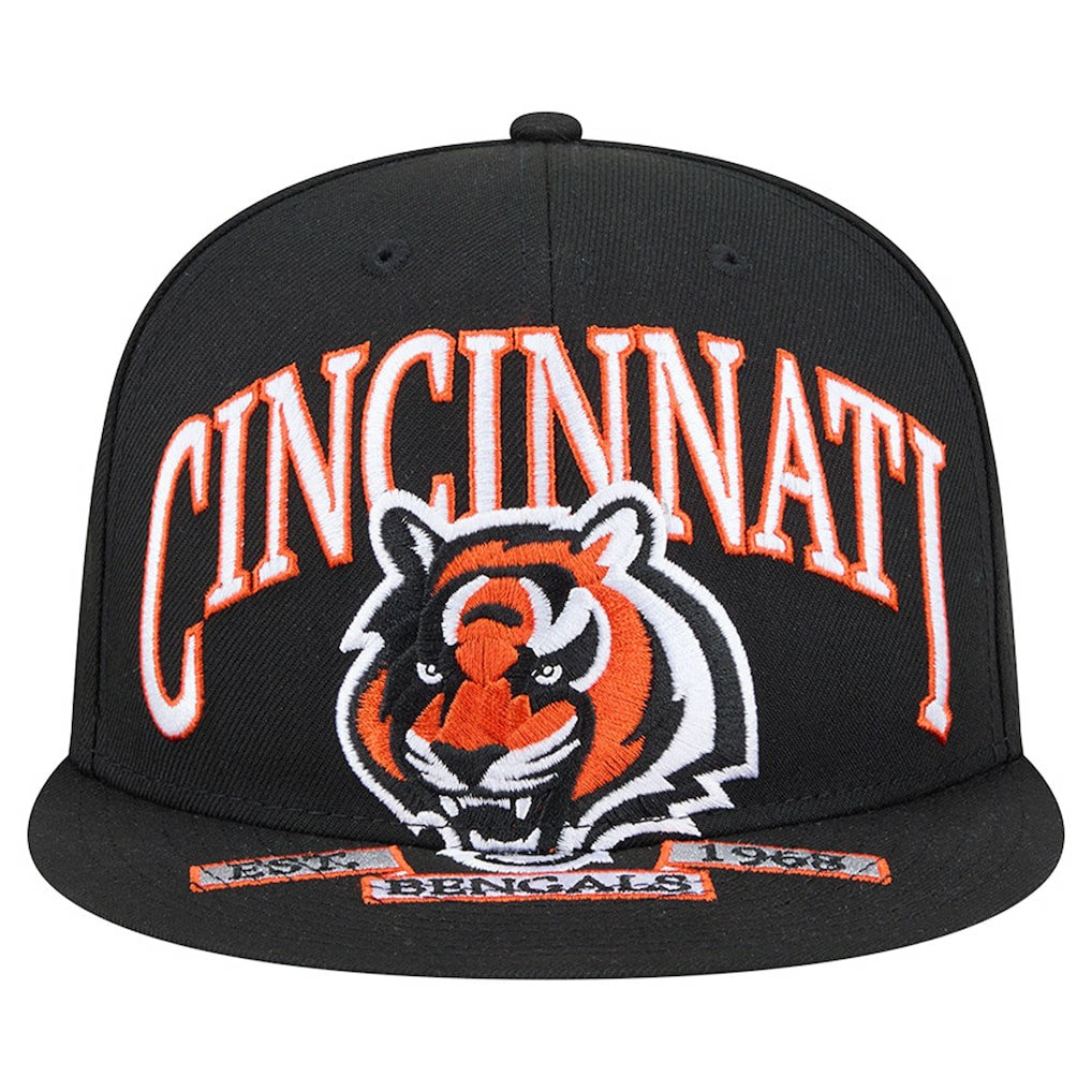 Cincinnati Bengals New Era Head Oversized 59FIFTY Fitted Hat - Black cheap
