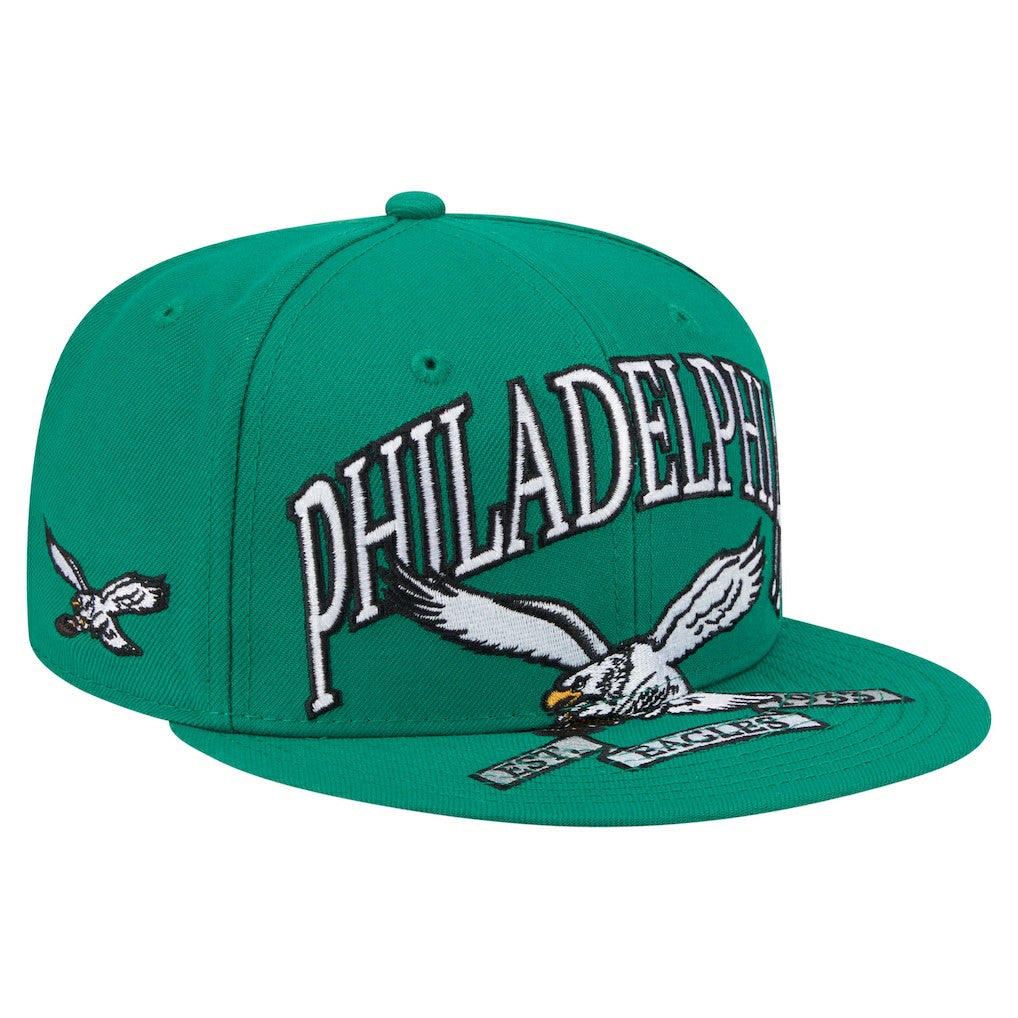 Philadelphia Eagles New Era Throwback Oversized 59FIFTY Fitted Hat - Kelly Green sale