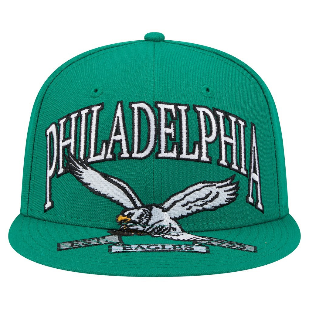 Philadelphia Eagles New Era Throwback Oversized 59FIFTY Fitted Hat - Kelly Green sale