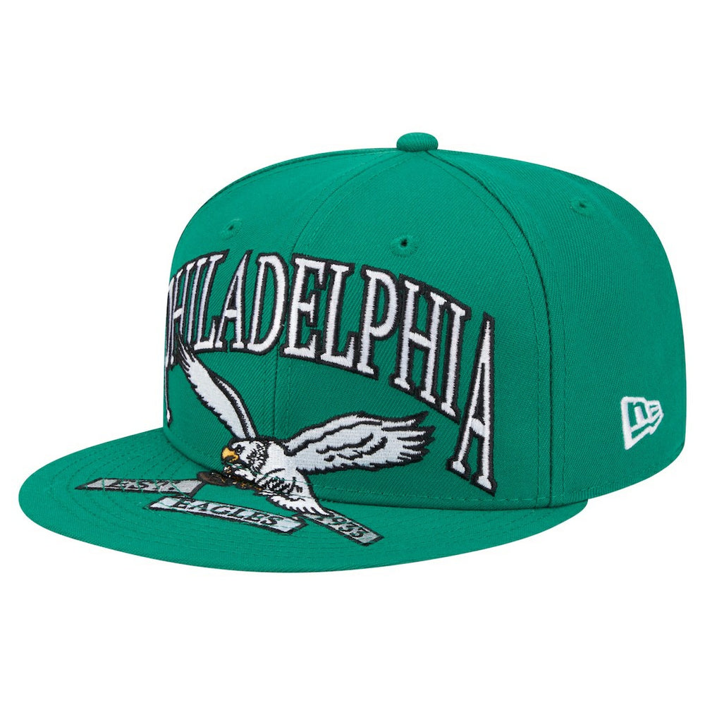 Philadelphia Eagles New Era Throwback Oversized 59FIFTY Fitted Hat - Kelly Green sale