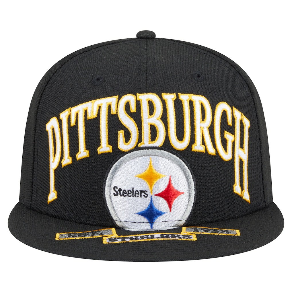 Pittsburgh Steelers New Era Oversized 59FIFTY Fitted Hat - Black cheap
