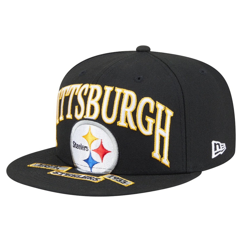 Pittsburgh Steelers New Era Oversized 59FIFTY Fitted Hat - Black cheap