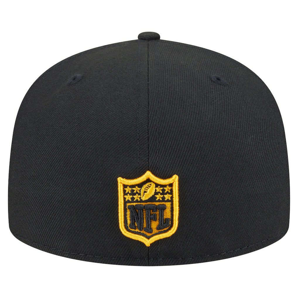 Pittsburgh Steelers New Era Oversized 59FIFTY Fitted Hat - Black cheap