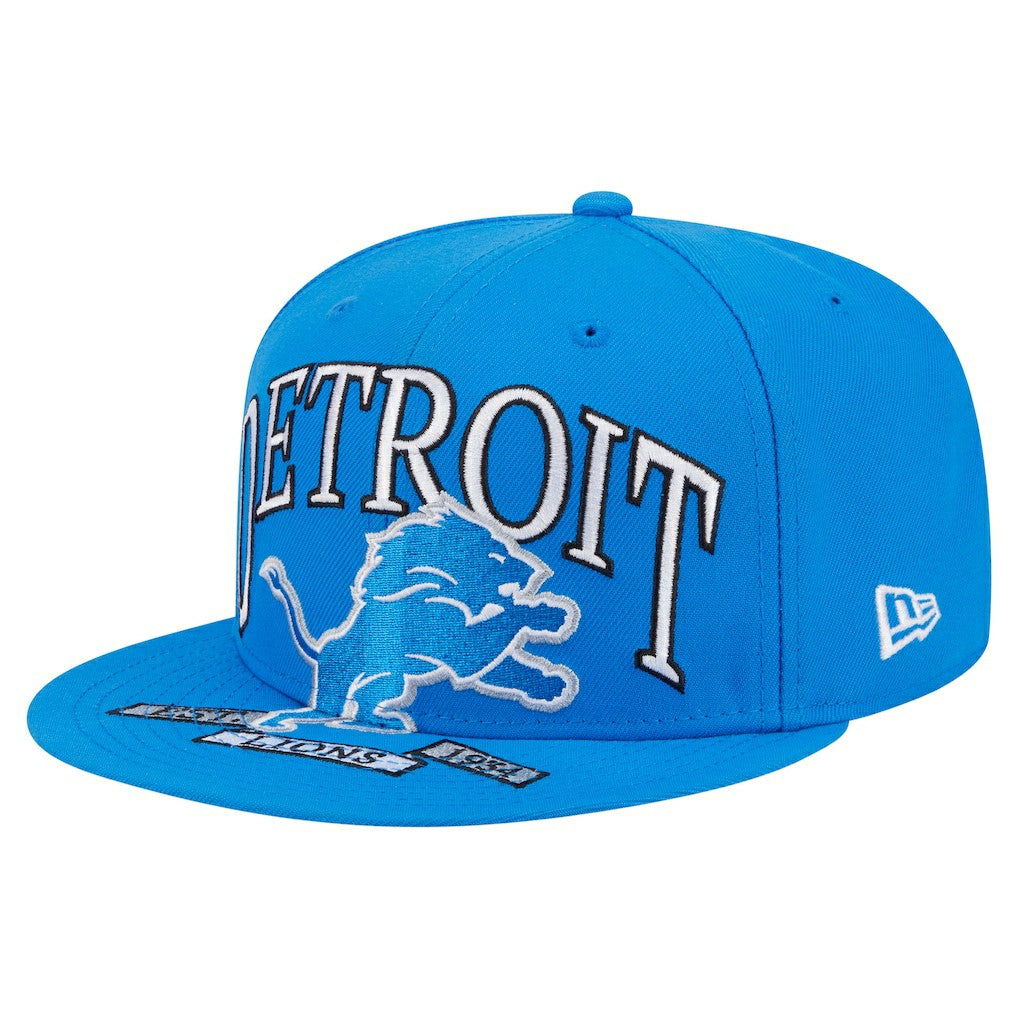 Detroit Lions New Era Oversized 59FIFTY Fitted Hat - Blue for sale