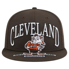 Cleveland Browns New Era Throwback Oversized 59FIFTY Fitted Hat - Brown cheap