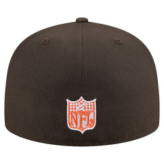 Cleveland Browns New Era Throwback Oversized 59FIFTY Fitted Hat - Brown cheap