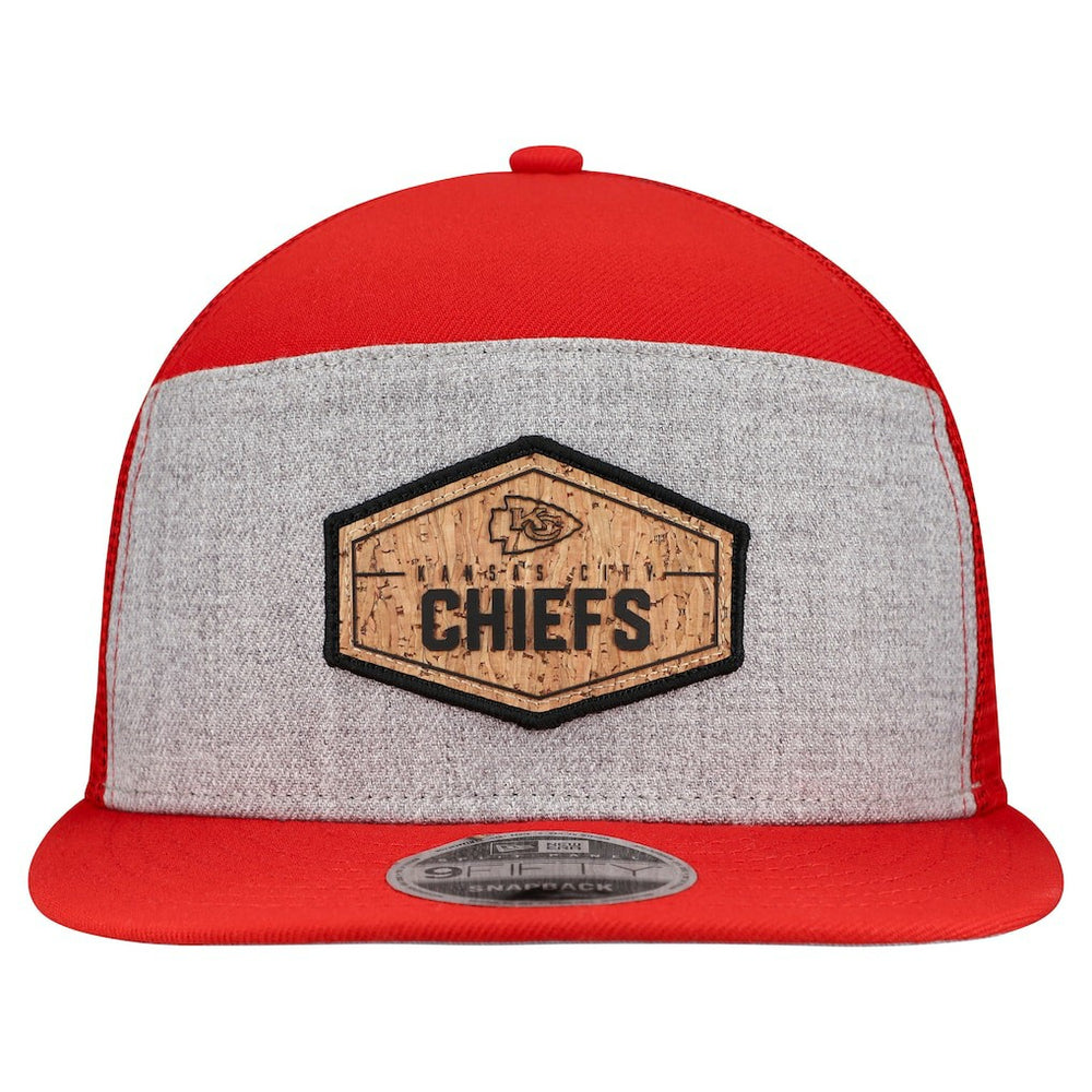 Kansas City Chiefs New Era Cork Split Panel 9FIFTY Trucker Snapback Hat - Gray/Red cheap