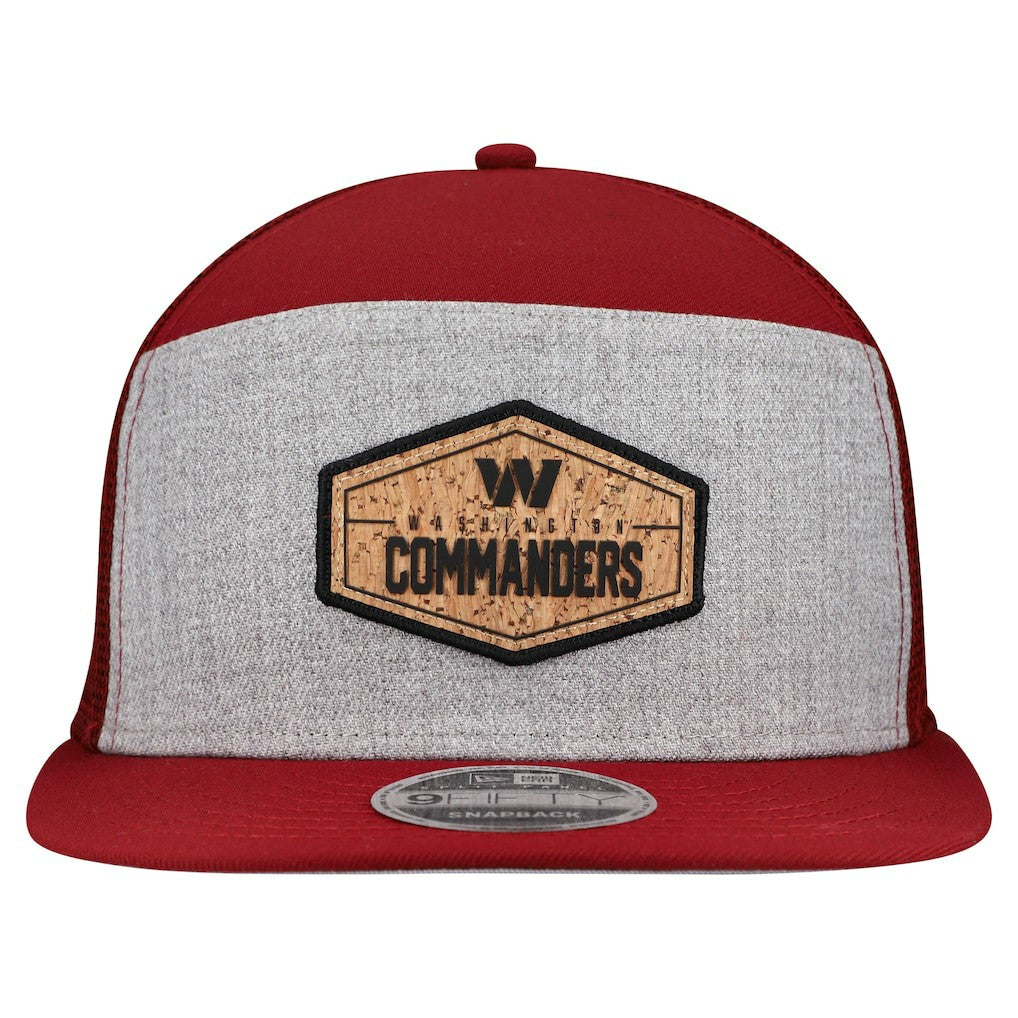 Washington Commanders New Era Cork Split Panel 9FIFTY Trucker Snapback Hat - Gray/Burgundy for sale