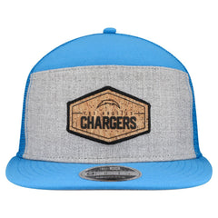 Los Angeles Chargers New Era Cork Split Panel 9FIFTY Trucker Snapback Hat - Gray/Powder Blue outlet
