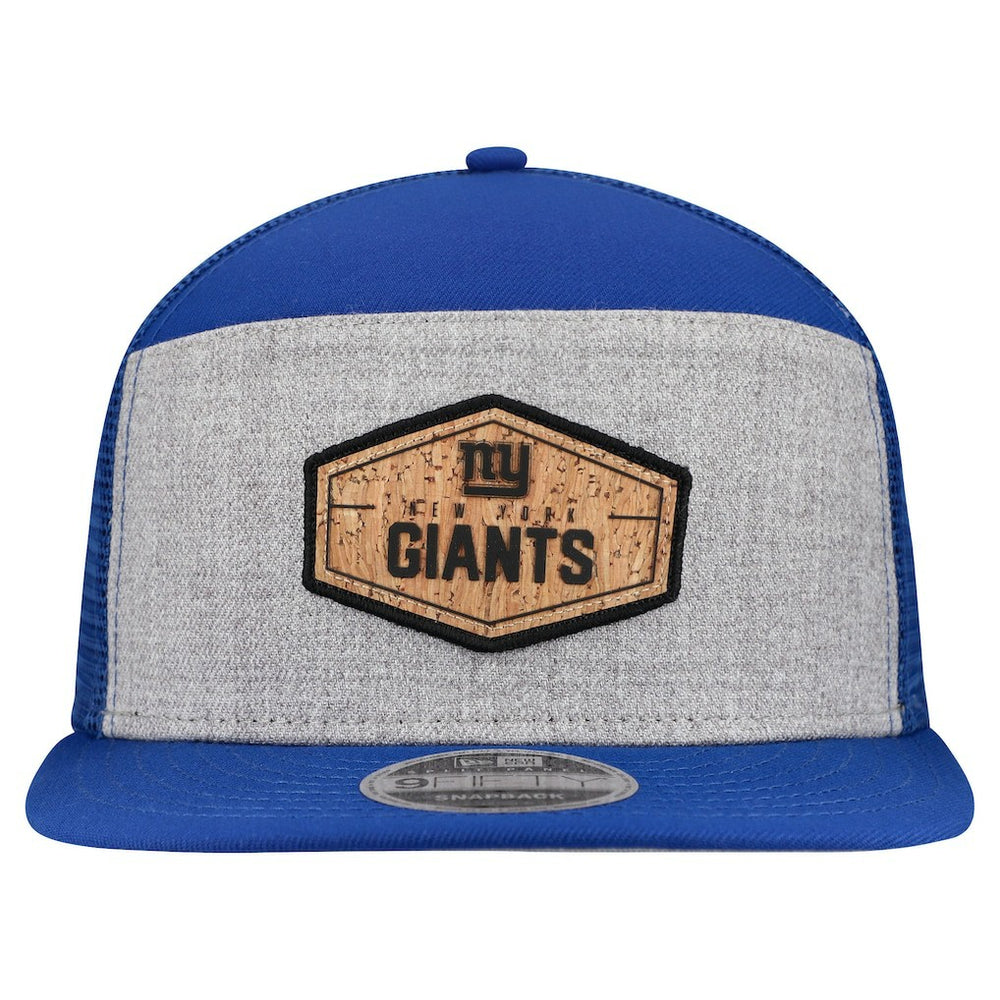 New York Giants New Era Cork Split Panel 9FIFTY Trucker Snapback Hat - Gray/Royal sale