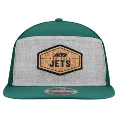 New York Jets New Era Cork Split Panel 9FIFTY Trucker Snapback Hat - Gray/Green discount