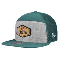 Philadelphia Eagles New Era Cork Split Panel 9FIFTY Trucker Snapback Hat - Gray/Midnight Green discount