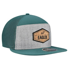 Philadelphia Eagles New Era Cork Split Panel 9FIFTY Trucker Snapback Hat - Gray/Midnight Green discount