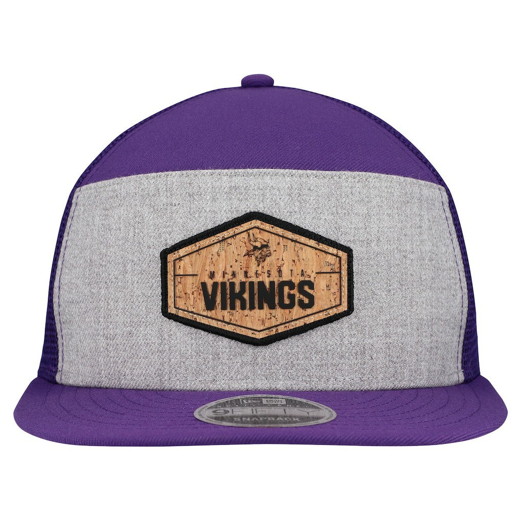 Minnesota Vikings New Era Cork Split Panel 9FIFTY Trucker Snapback Hat - Gray/Purple online