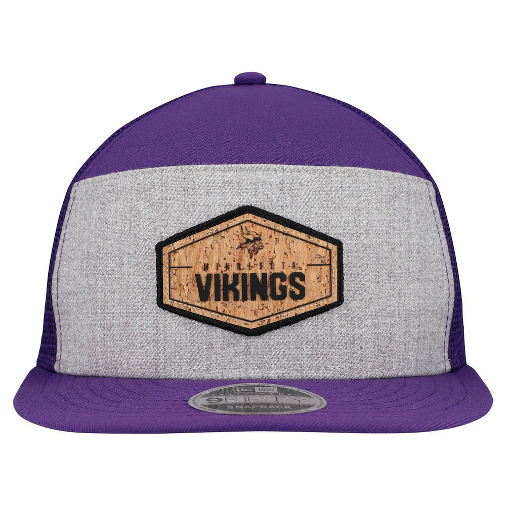 Minnesota Vikings New Era Cork Split Panel 9FIFTY Trucker Snapback Hat - Gray/Purple online