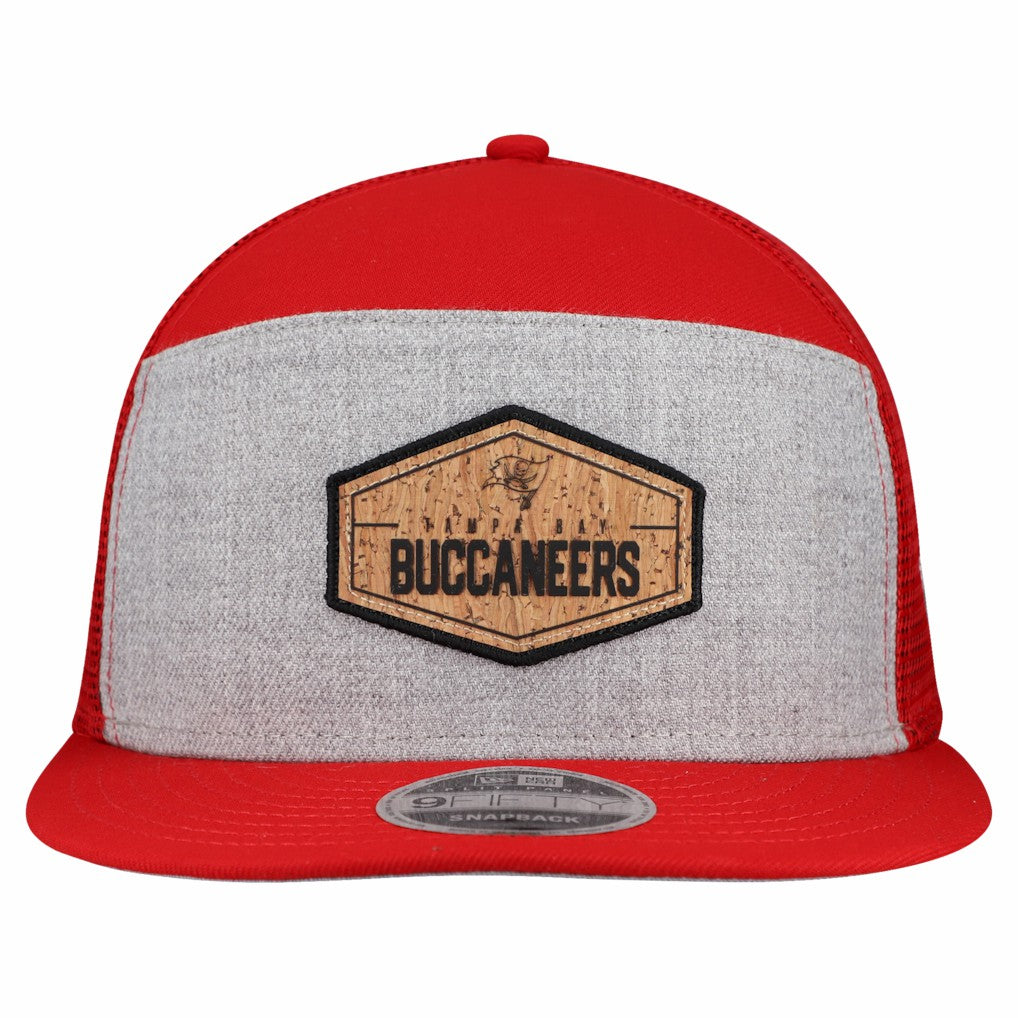 Tampa Bay Buccaneers New Era Cork Split Panel 9FIFTY Trucker Snapback Hat - Gray/Red discount