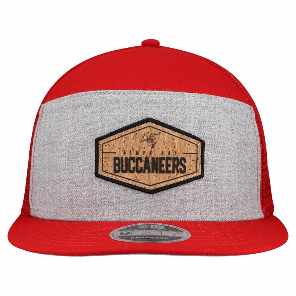 Tampa Bay Buccaneers New Era Cork Split Panel 9FIFTY Trucker Snapback Hat - Gray/Red discount