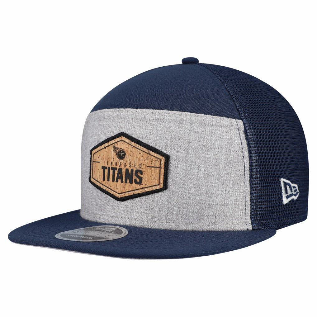 Tennessee Titans New Era Cork Split Panel 9FIFTY Trucker Snapback Hat - Gray/Navy sale